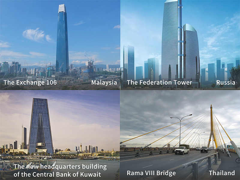 Landmark buildings erected by China