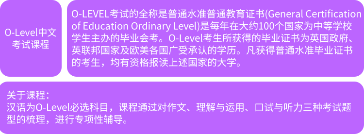 O-level中文考试课程
